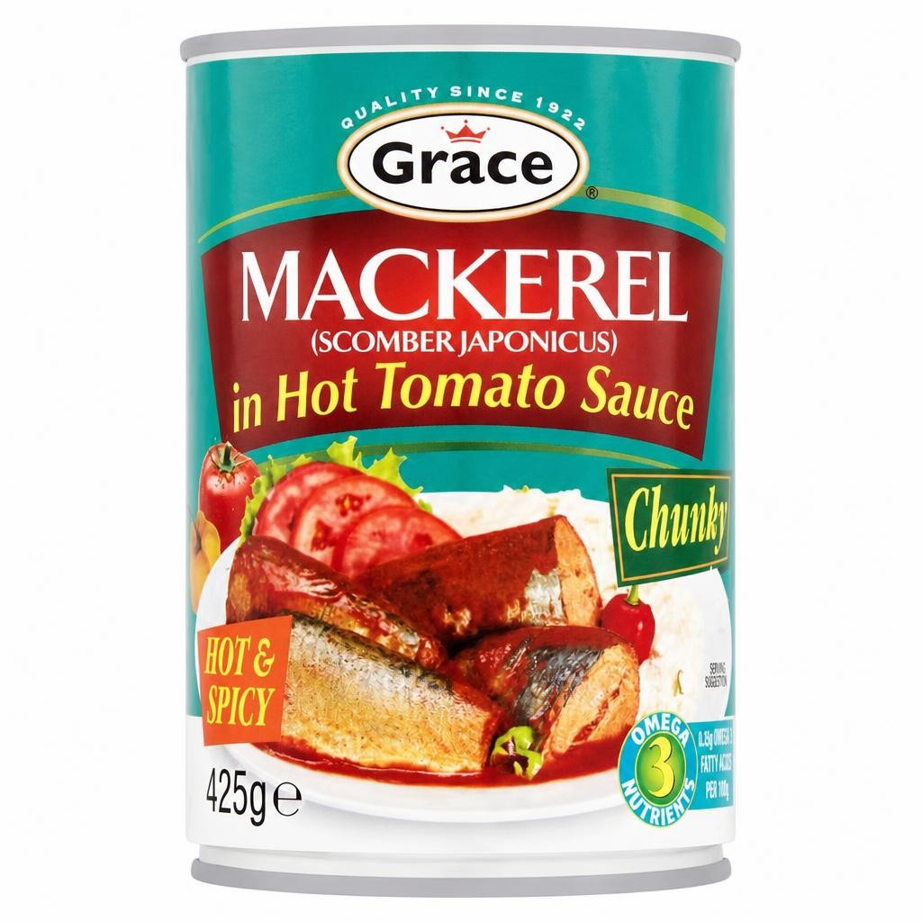 Grace Mackerel Tomato Sauce Hot & Spicy 425G