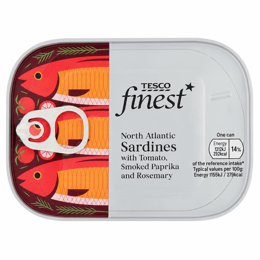 Tesco Finest Sardines In Paprika & Tomato Sauce 105G