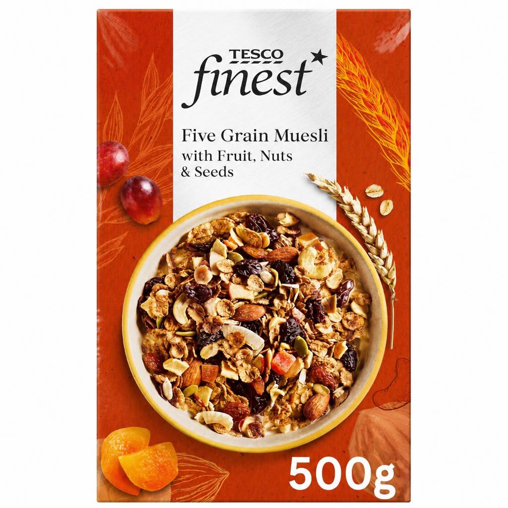 Tesco Finest Fruit Nut & Seed Muesli 500G