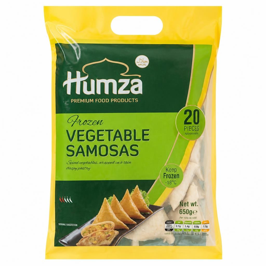 Humza Frozen Vegetable Samosas 20 Pieces 650g