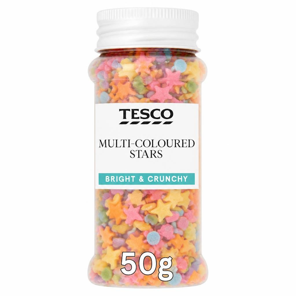 Tesco Multi-Coloured Stars Sprinkles 50g