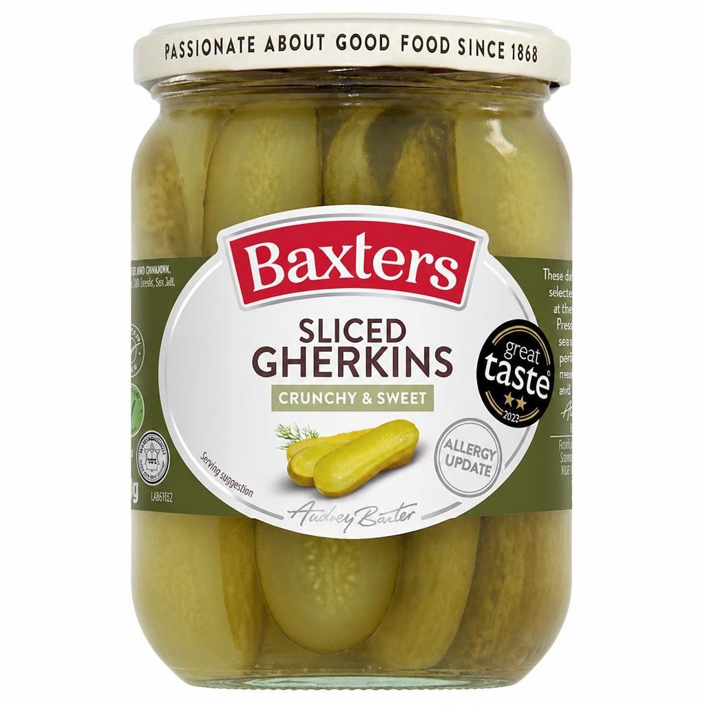 Baxters Sliced Gherkins - Crunchy & Sweet 540g
