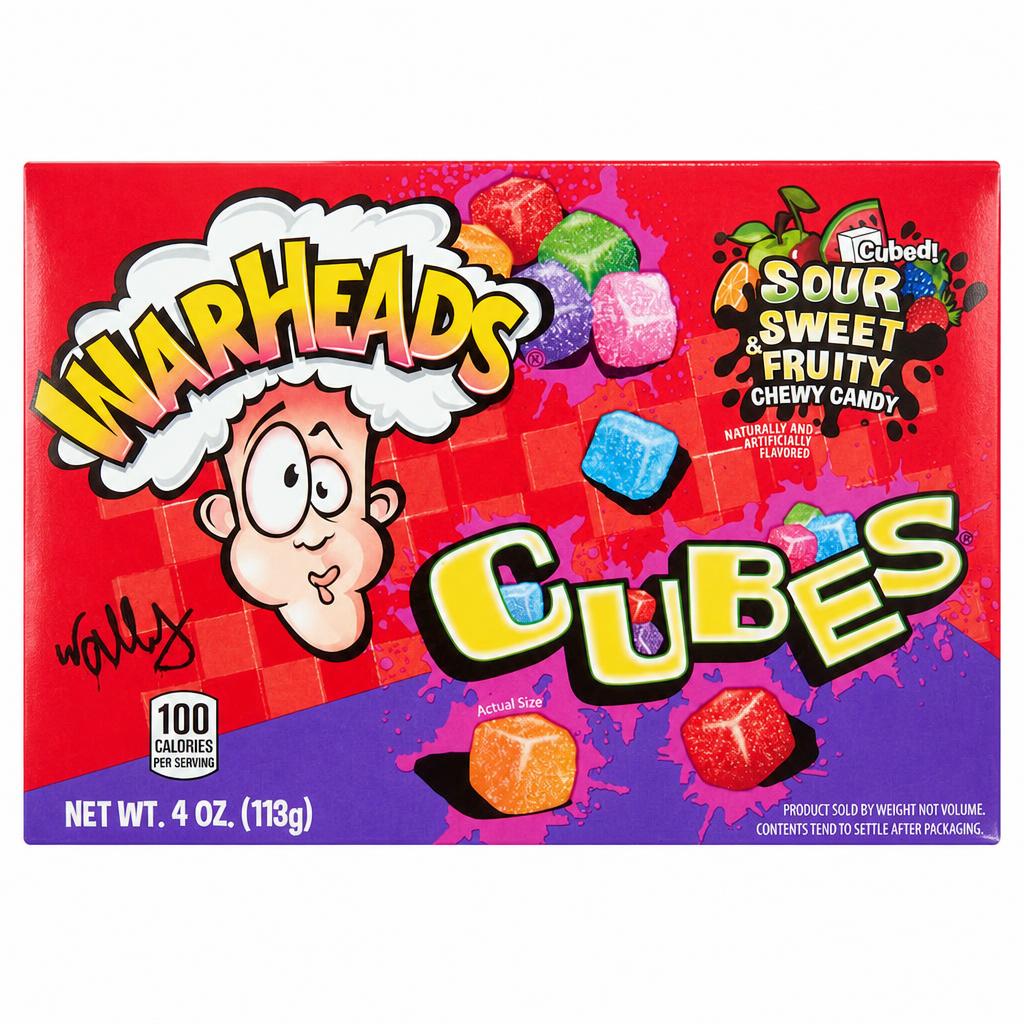 Warheads Sour Chewy Cubes Assorted Flavours 113G