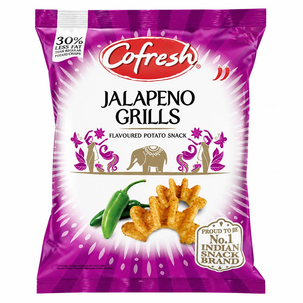 Cofresh Mild & Tangy Jalapeno Potato Grills 80G