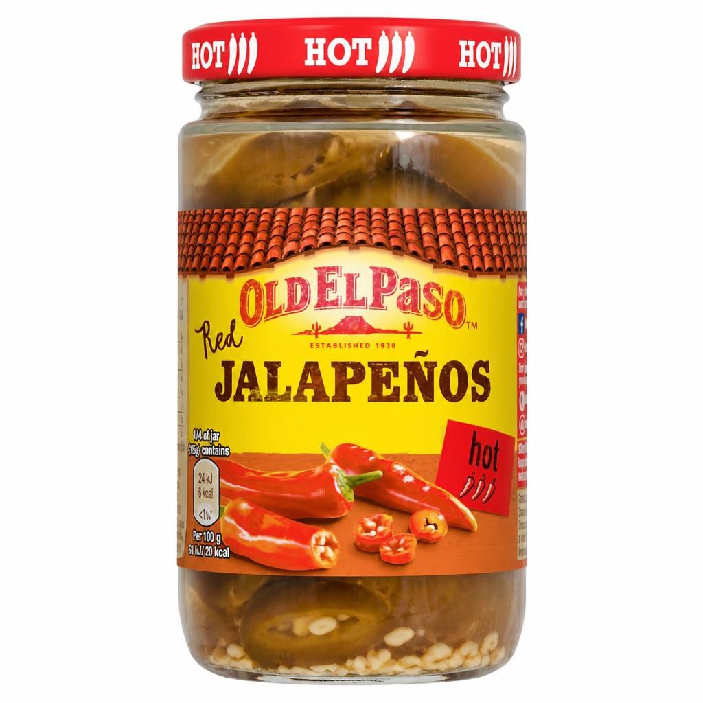 Old El Paso Sliced Red Jalapenos 215G