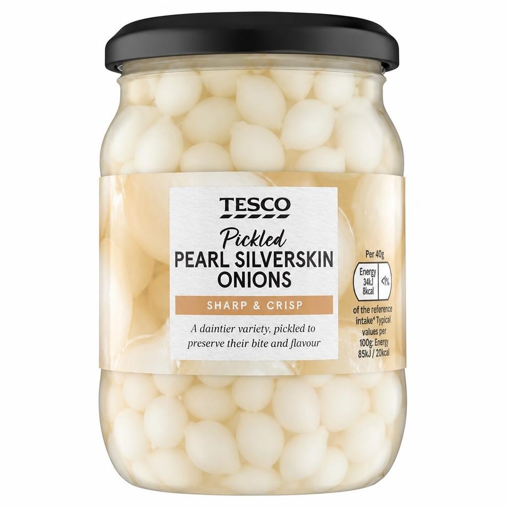 Tesco Pickled Pearl Silverskin Onions 340g