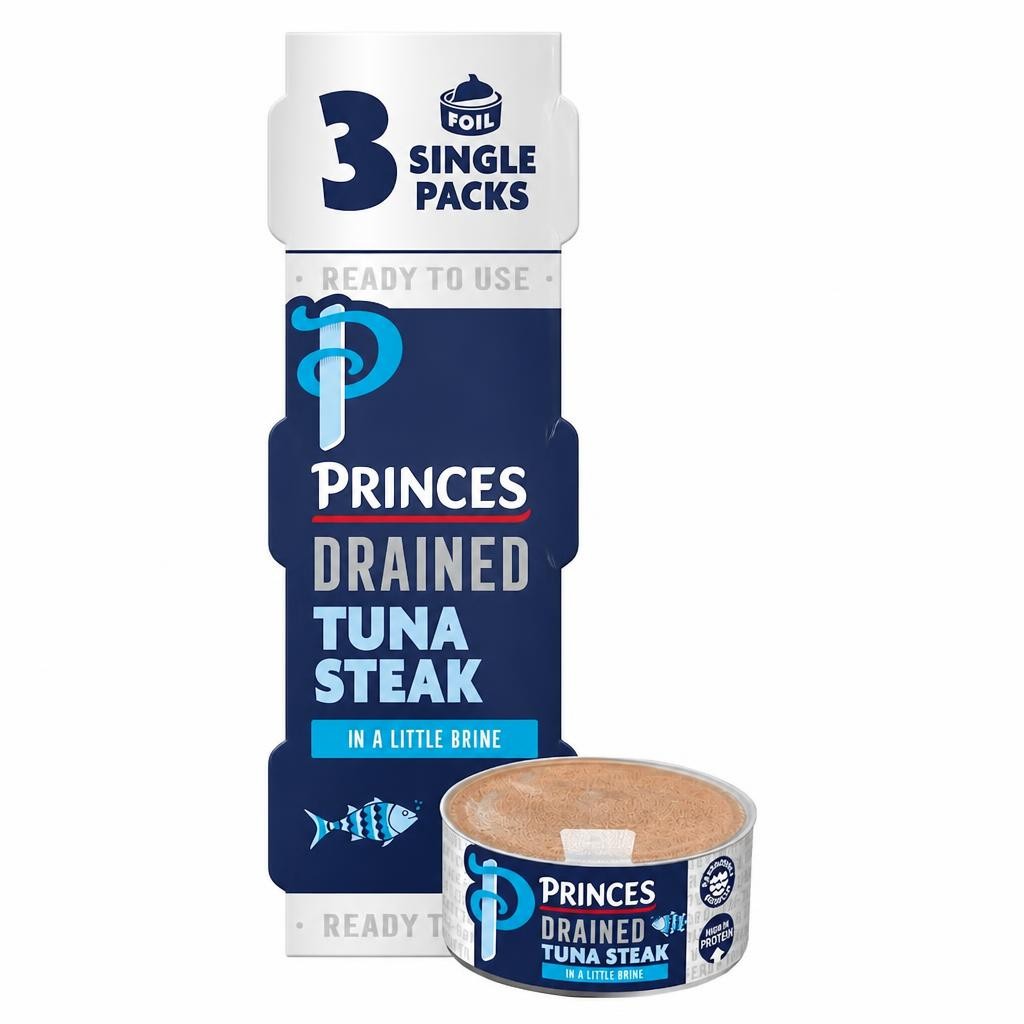 Princes Drained Tuna Steak In Brine 3X60g