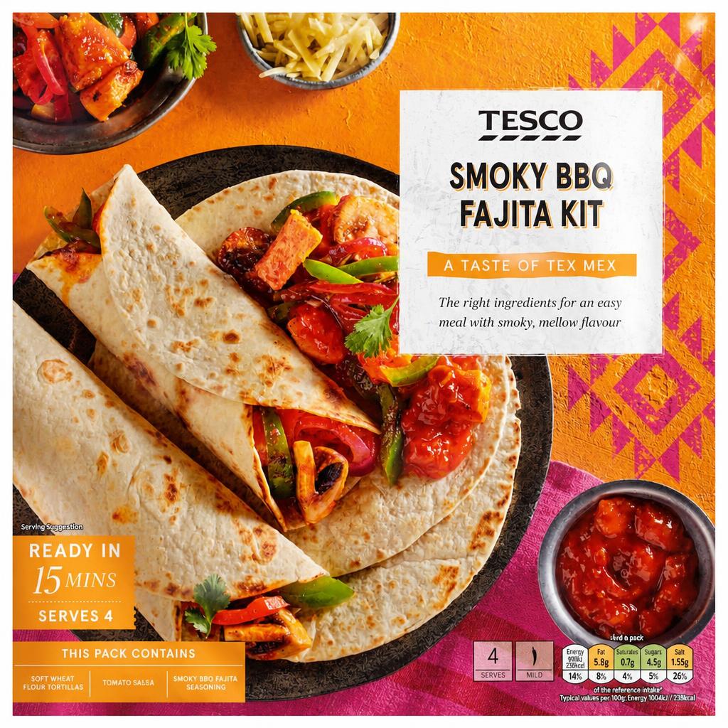 Tesco Smoky Bbq Fajita Kit 475G