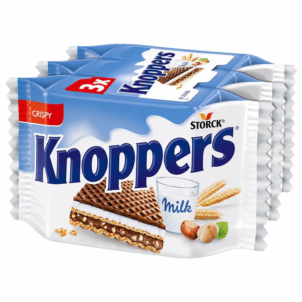 Stock Knoppers Milk And Nut Wafers 75G