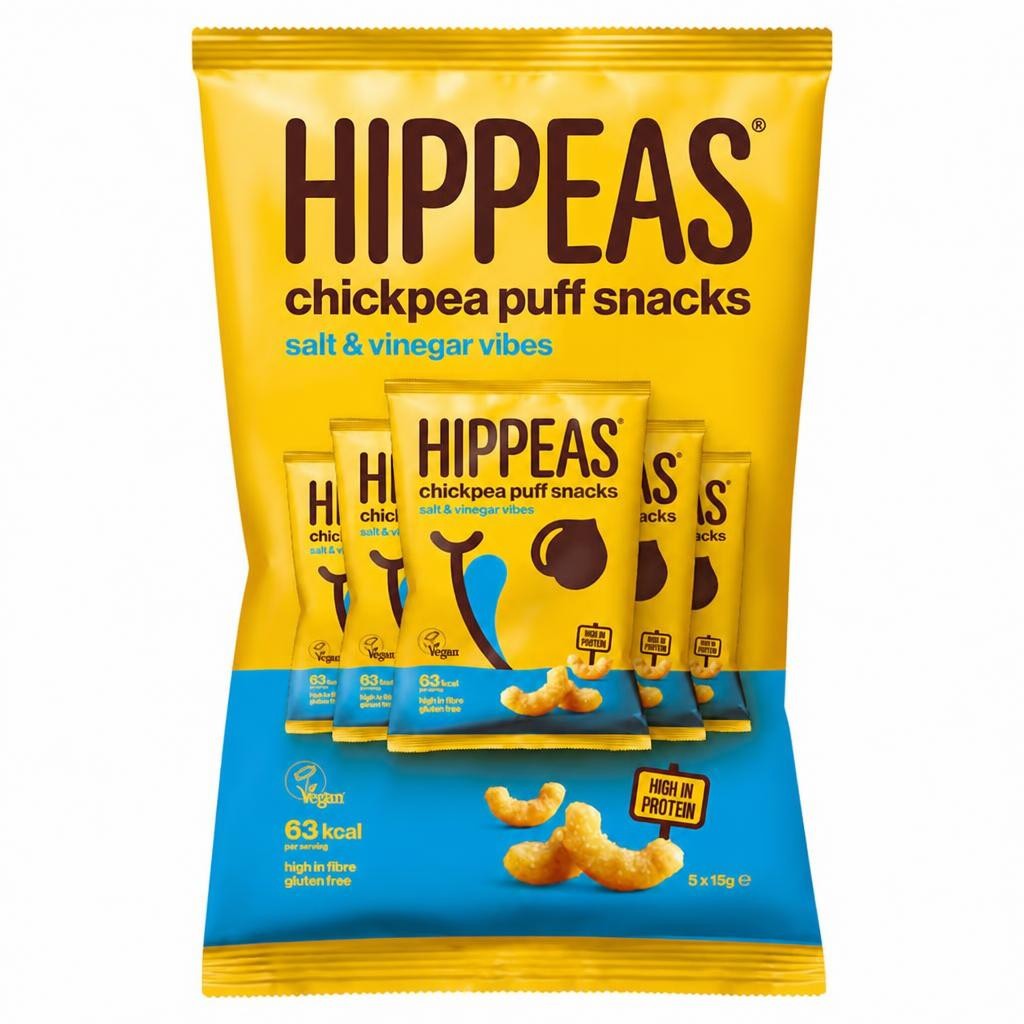 Hippeas Salt & Vinegar Vibes Chickpea Puff Snacks 5 Pack 15g