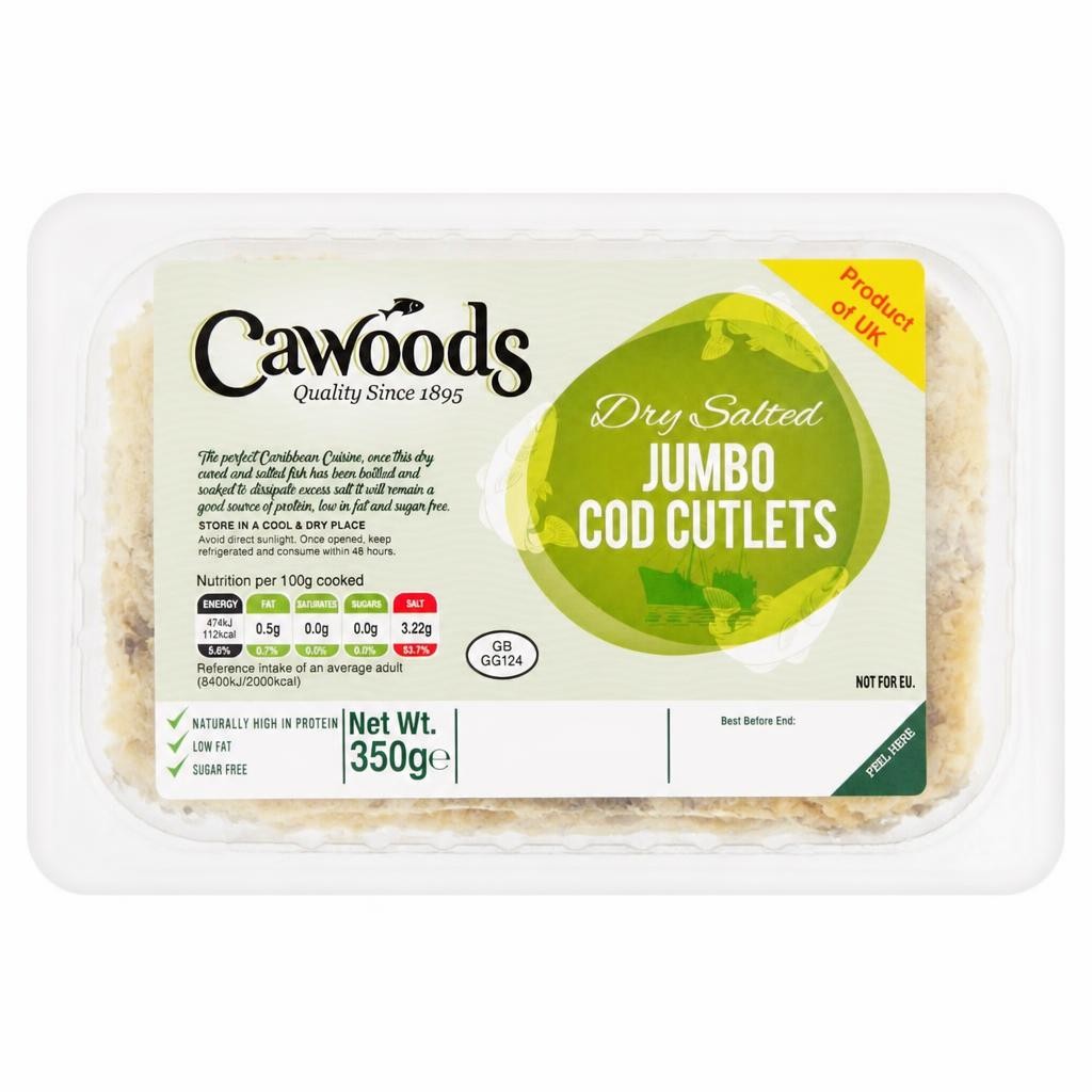 Cawoods Dry Salted Jumbo Cod Cutlets 350g
