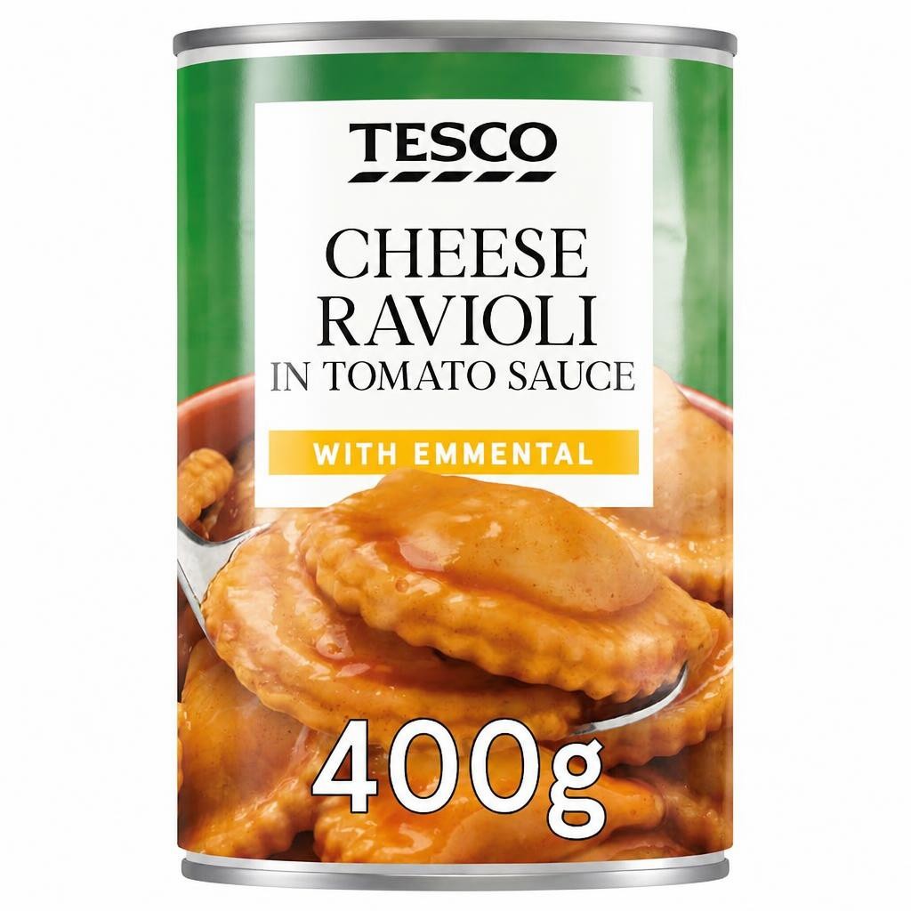 Tesco Cheese Ravioli In Tomato Sauce 400G