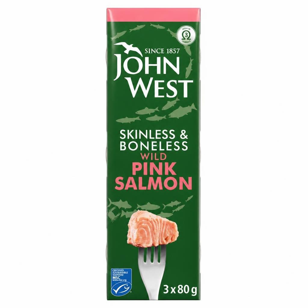 John West Skinless & Boneless Wild Pink Salmon 3 X 80G