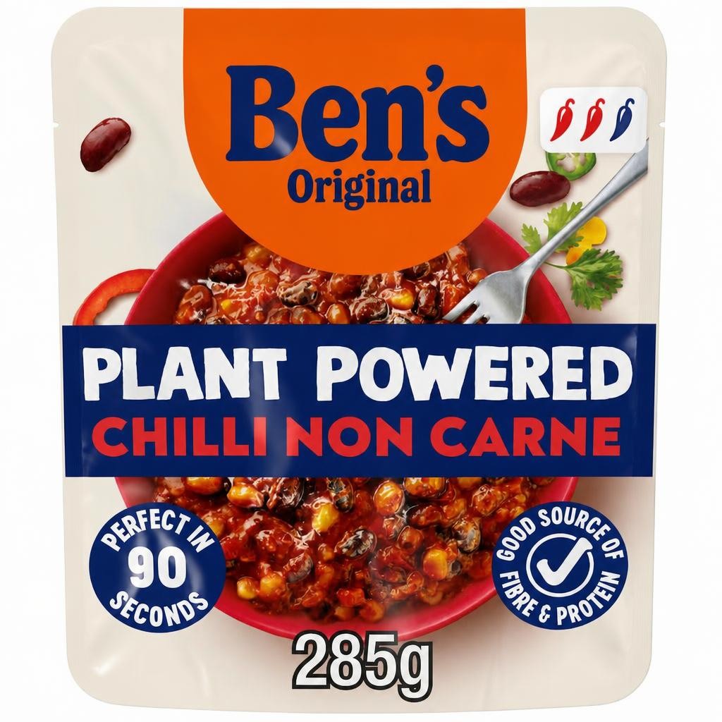 Bens Original Plant Powered Bean Chilli Non Carne Vegan Ready Meal 285g