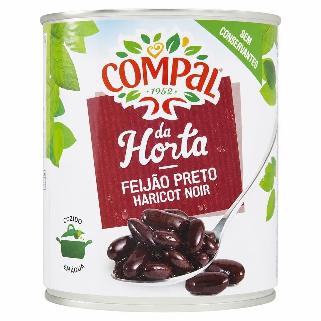Compal Black Beans In Tin/Preto 845G
