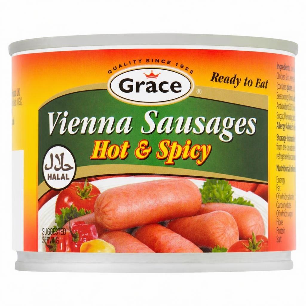 Grace Halal Vienna Sausages - Hot & Spicy 200g