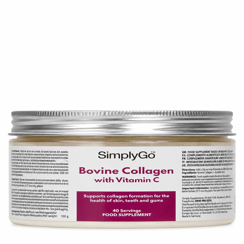 Pure Bovine Collagen Powder with Vitamin C - 200g Powder - 40 Servings