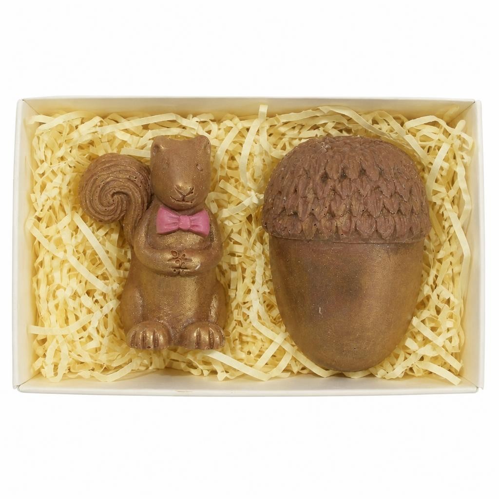 Golden Chocolate Squirrel And Acorn