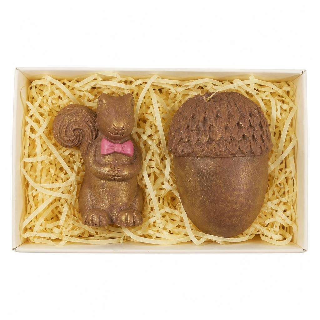 Golden Chocolate Squirrel And Acorn