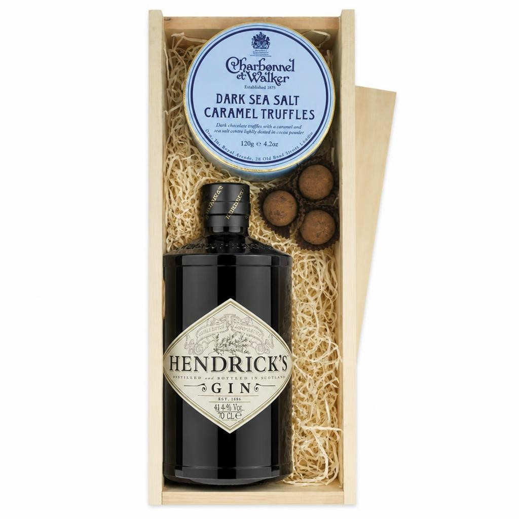 Hendrick's Gin And Dark Sea Salt Charbonnel Chocolates Box 70cl 41.4% abv