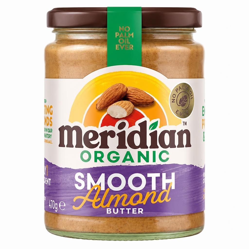 Organic Smooth Almond Butter 470g (Meridian)