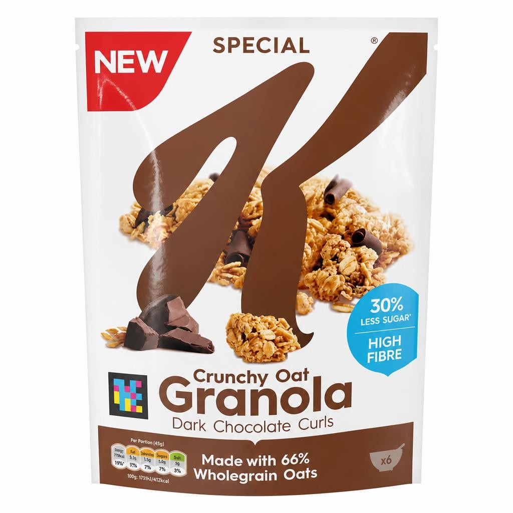 Kellogg's Special K Crunchy Oat Granola Dark Chocolate Curls 350g x 6 | Multi