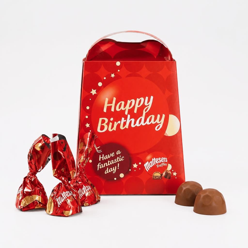 Maltesers Truffle Medium Gift Box 200G with Happy Birthday Sleeve