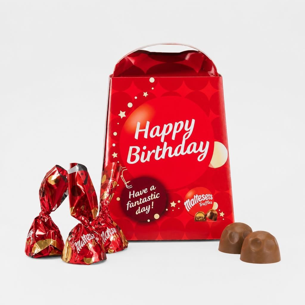 Maltesers Truffle Medium Gift Box 200G with Happy Birthday Sleeve