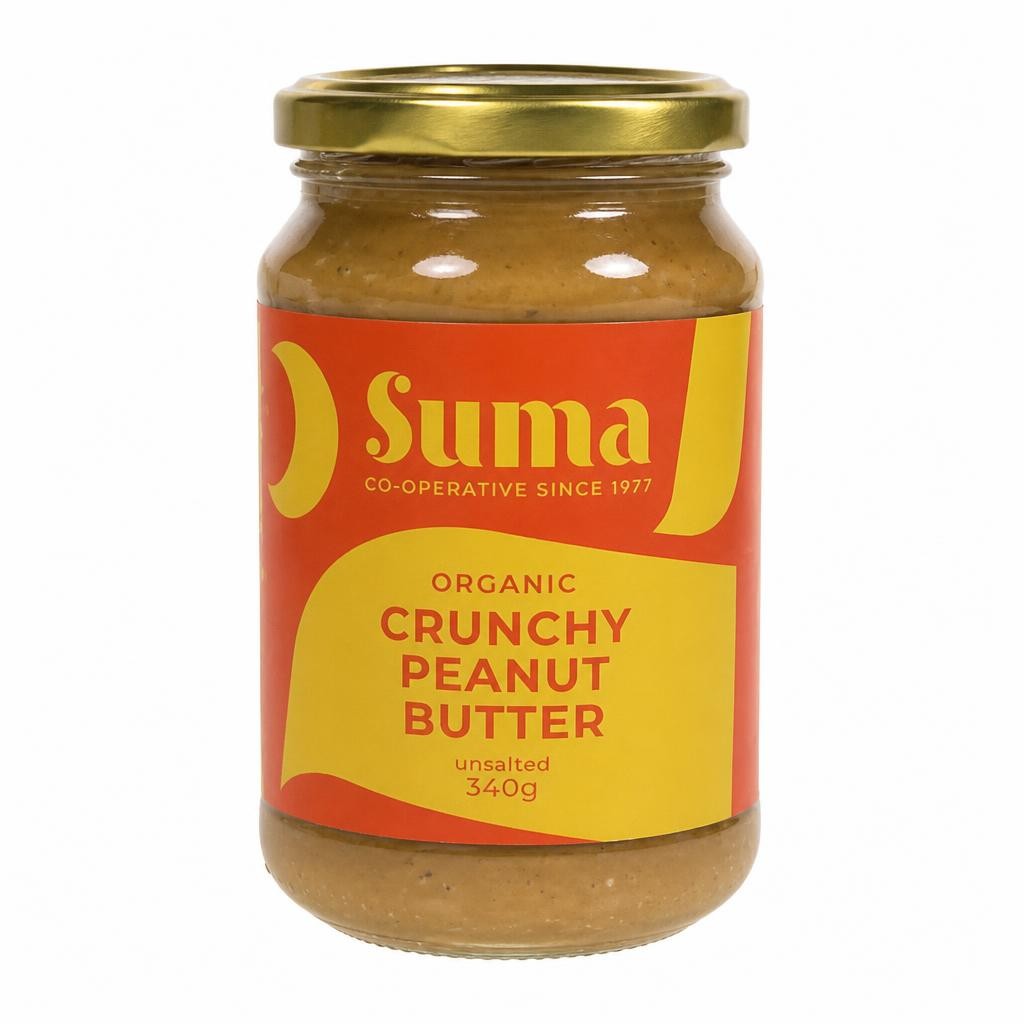 Organic Crunchy Peanut Butter No Salt 340g (Suma)