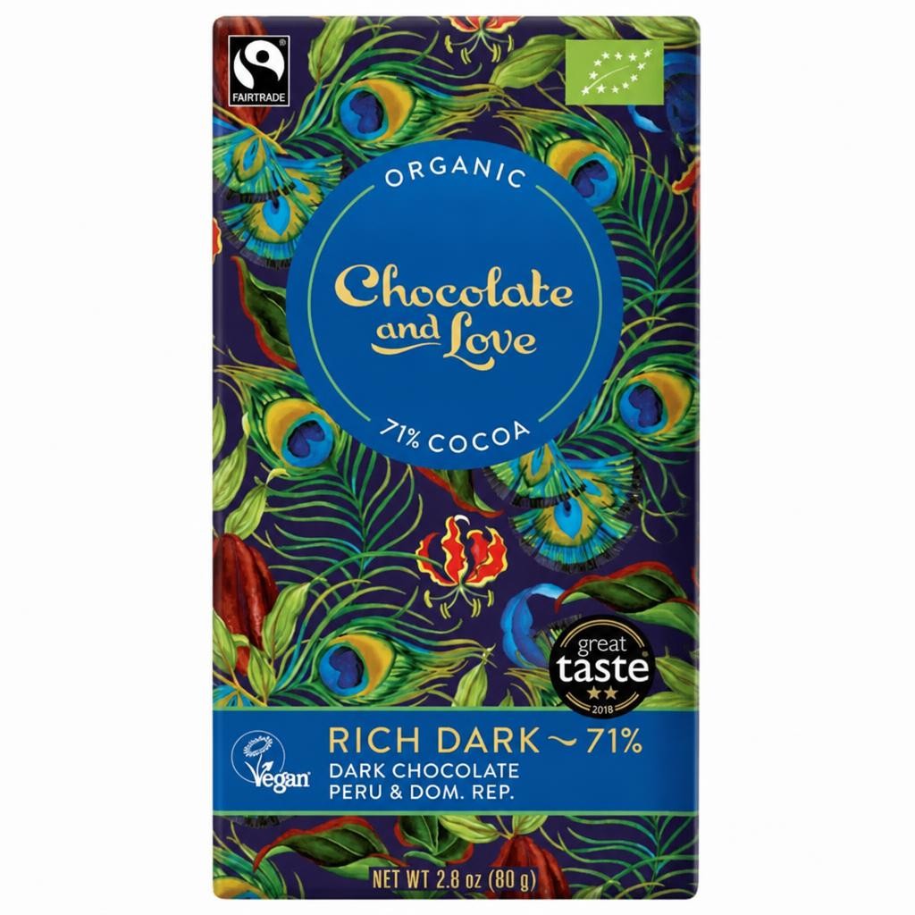 Rich Dark Chocolate, Organic 80g (Chocolate and Love)