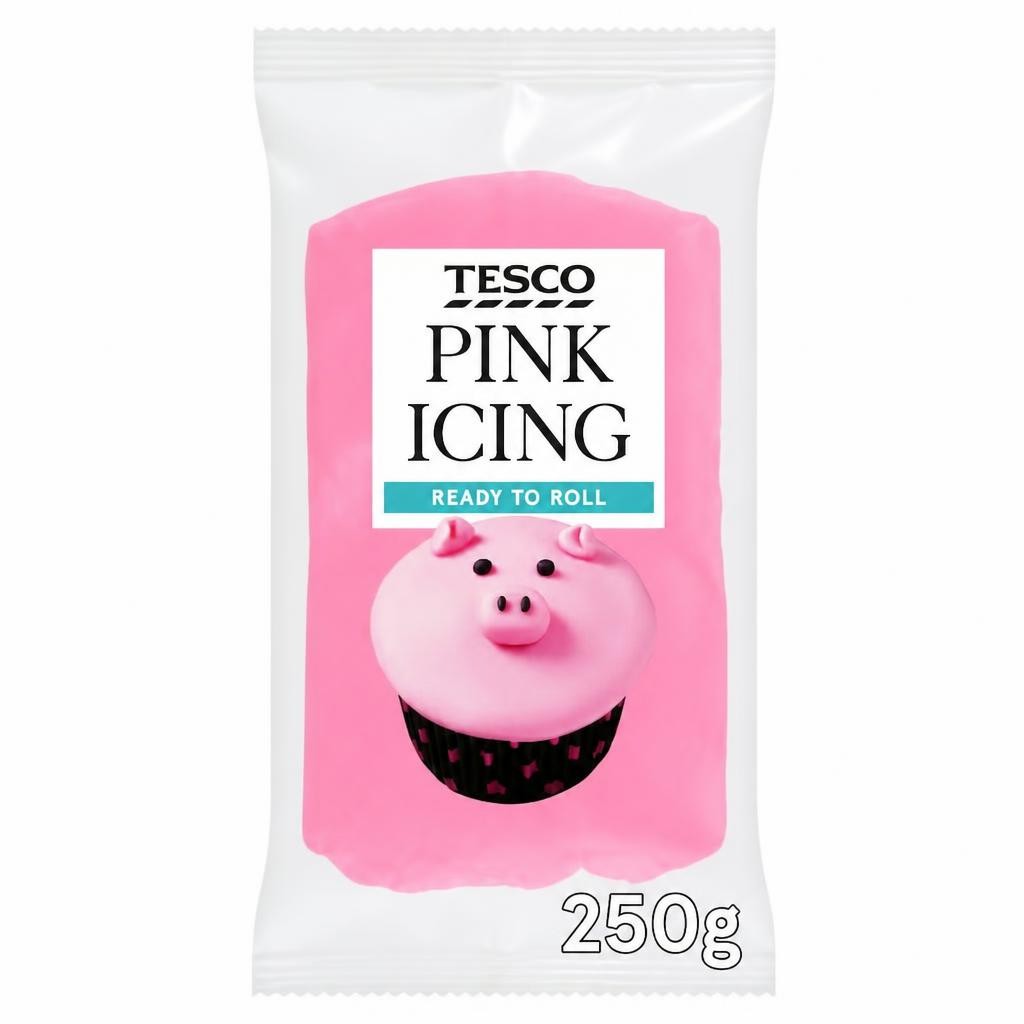 Tesco Ready to Roll Pink Icing 250g