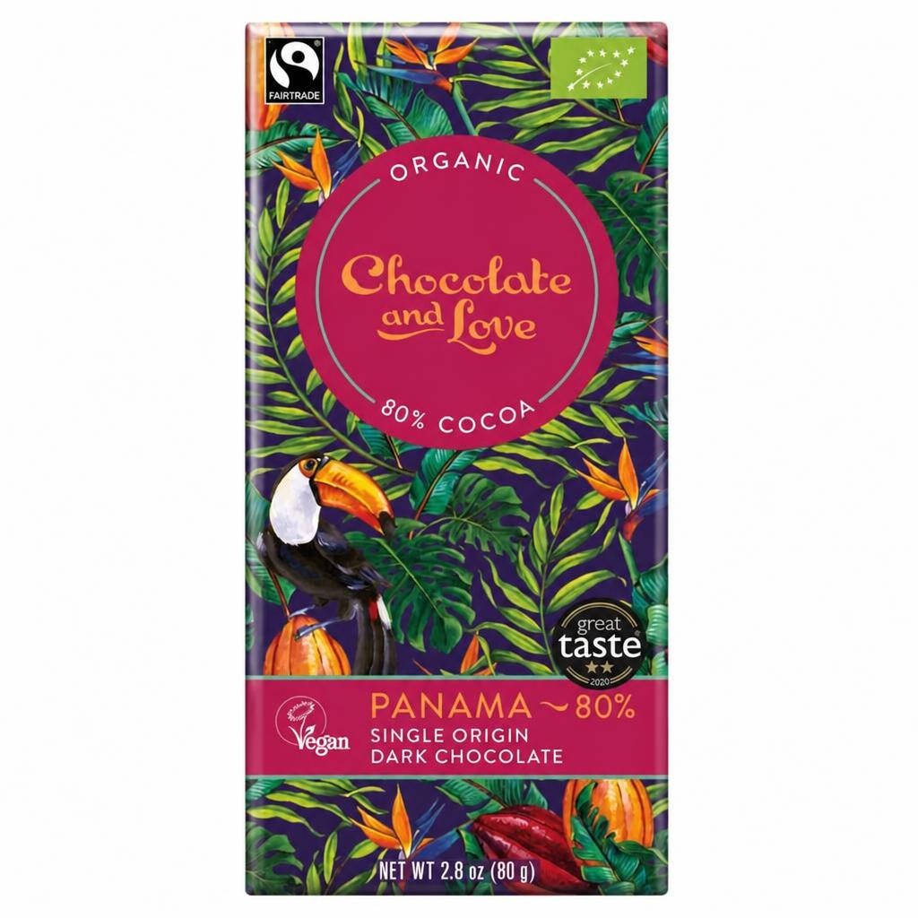 Panama Dark Chocolate, Organic 80g (Chocolate and Love)