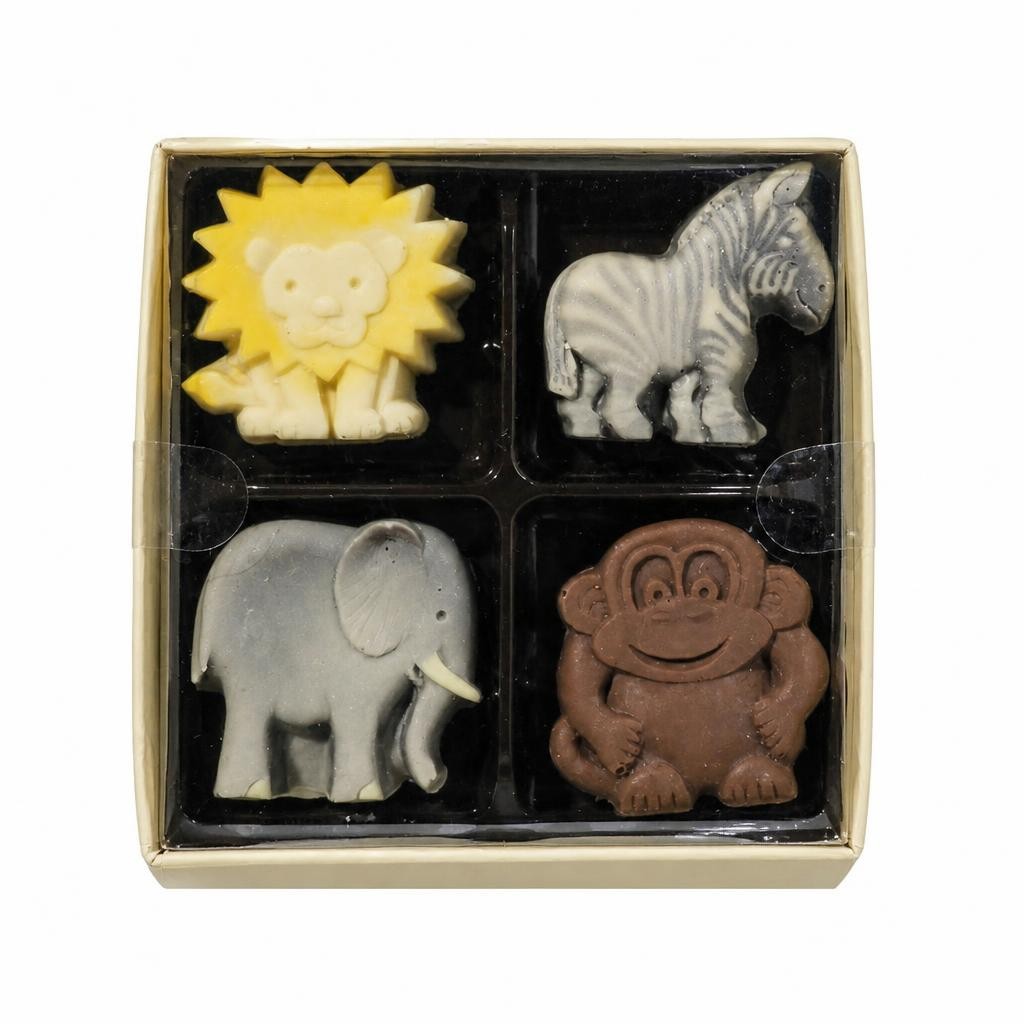 Lion, Zebra, Elephant And Monkey Chocolate Box