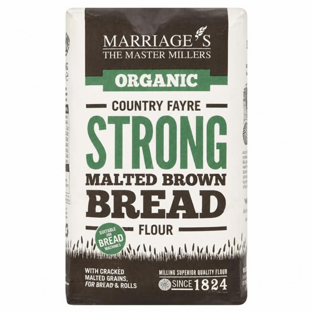 Strong Malted Brown Bread Flour, Organic 1kg (Marriages) | Multi