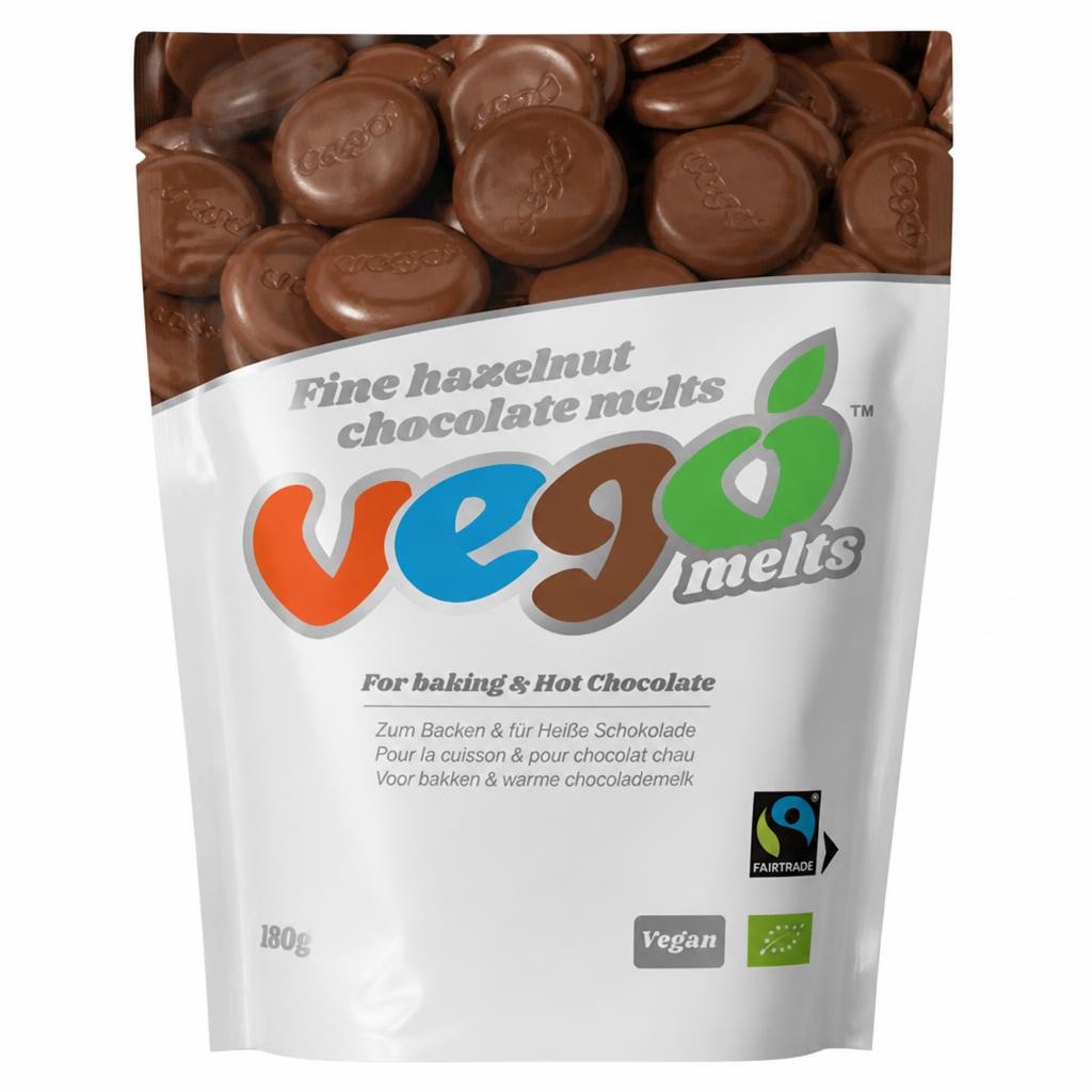 Organic Hazelnut Chocolate Melts 180g (Vego)