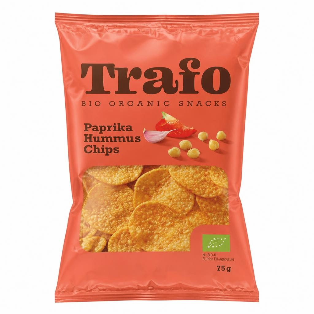 Organic Paprika Hummus Chips 75g (Trafo)