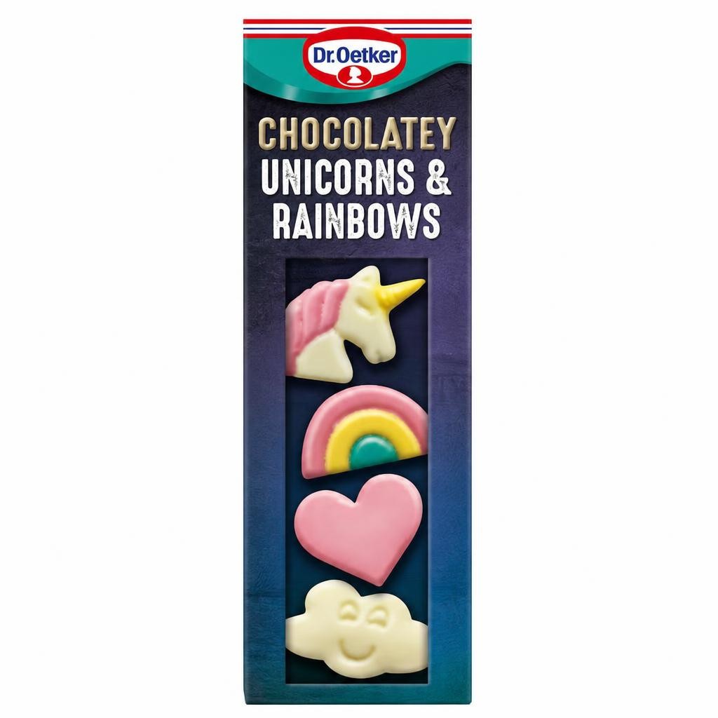 Dr Oetker 11 White Chocolate Unicorns & Rainbows 18G
