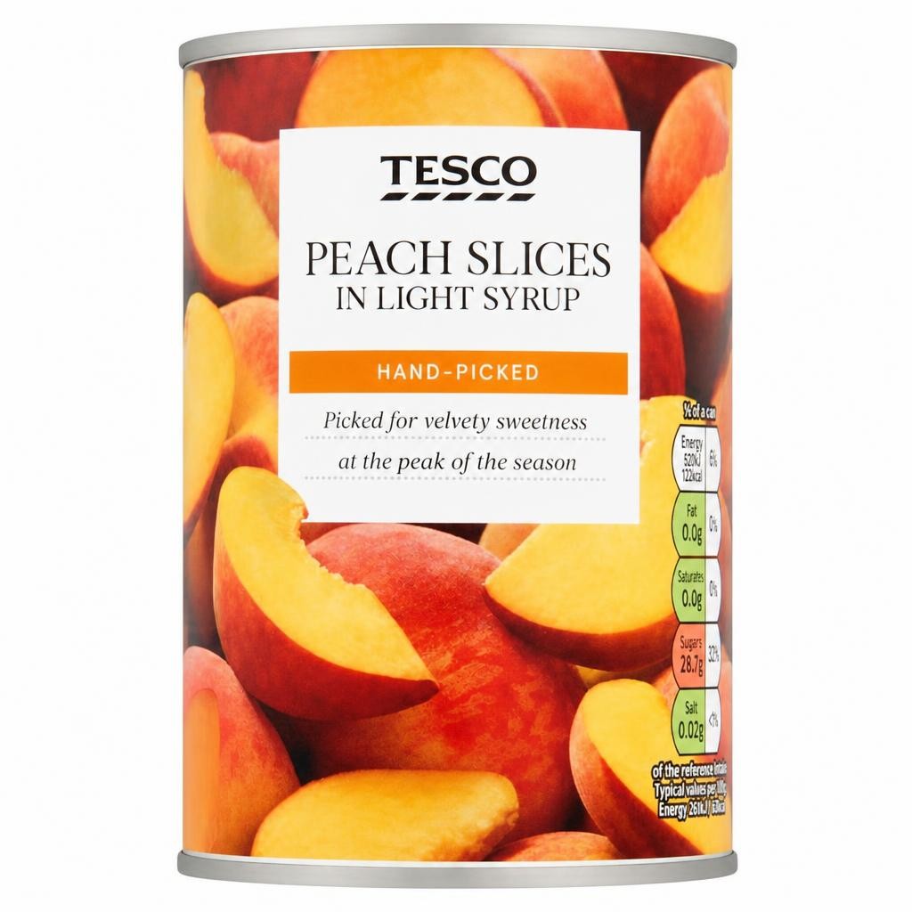 Tesco Peach Slices In Light Syrup 410g