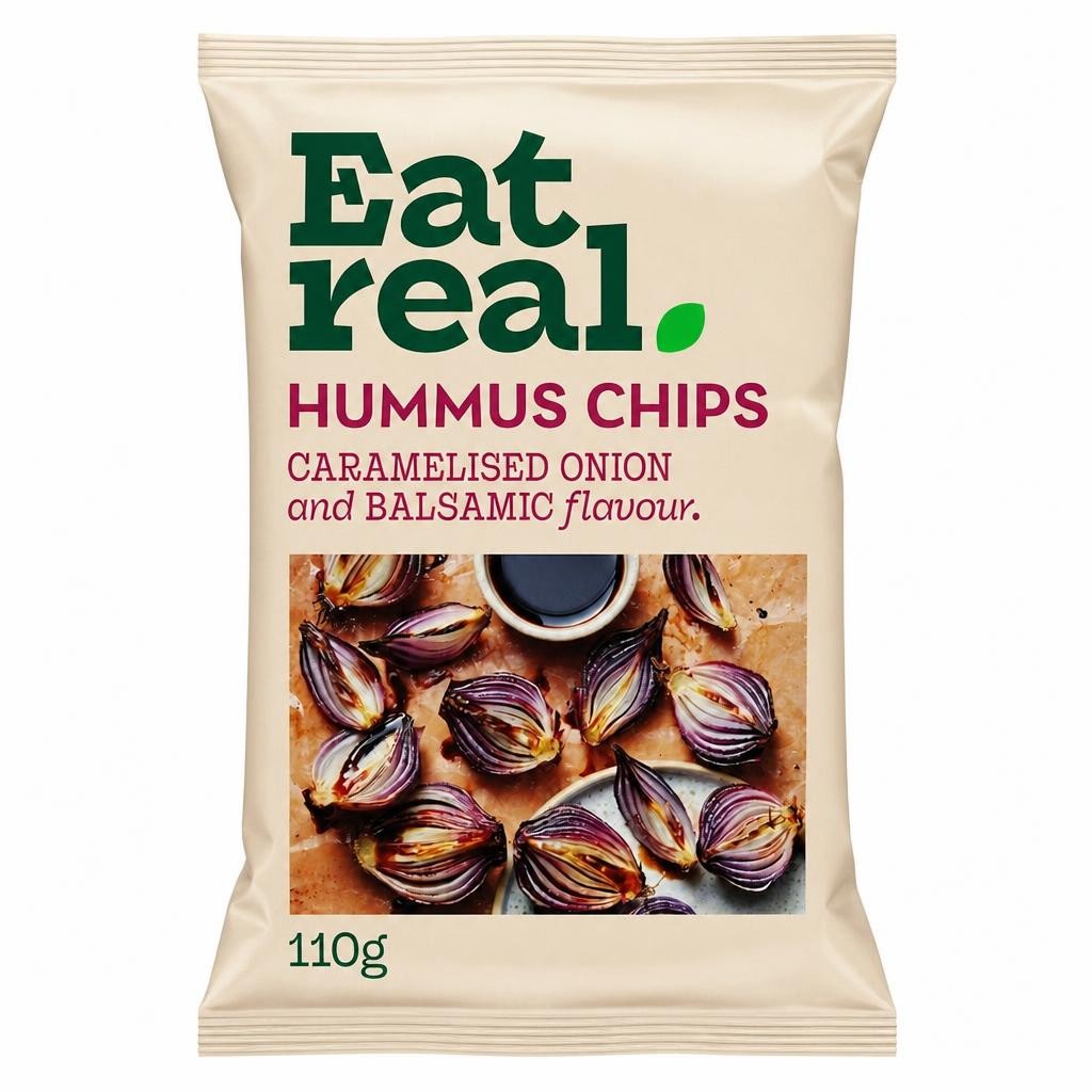 Eat Real Hummus Chips Caramelised Onion & Balsamic Vinegar 110G