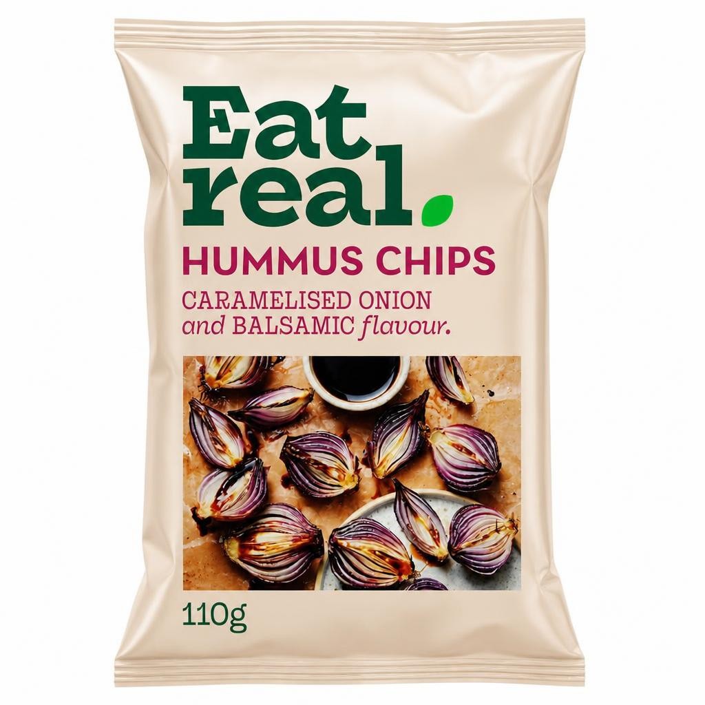 Eat Real Hummus Chips Caramelised Onion & Balsamic Vinegar 110G