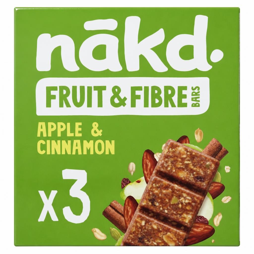 Nakd Fruit & Fibre Apple & Cinnamon Bars 3 x 44g