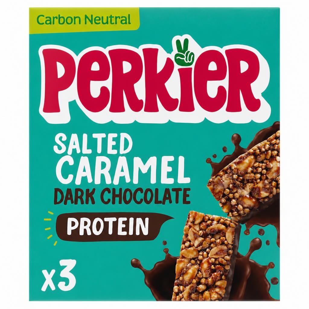 Perkier Protein Bars - Salted Caramel Dark Chocolate 3 Pack 37g