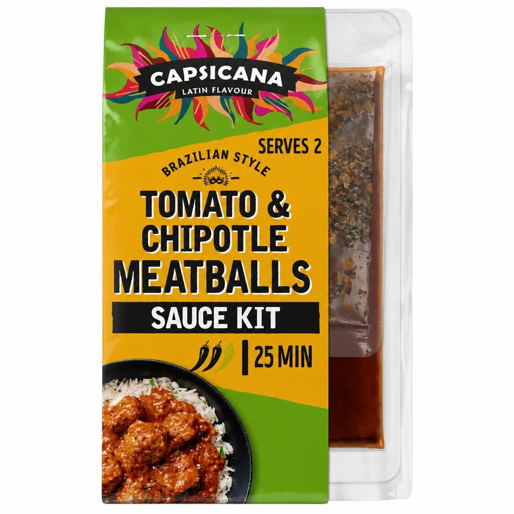 Capsicana Mexican Tomato & Chipotle Meatballs Cooking Sauce Kit 273g