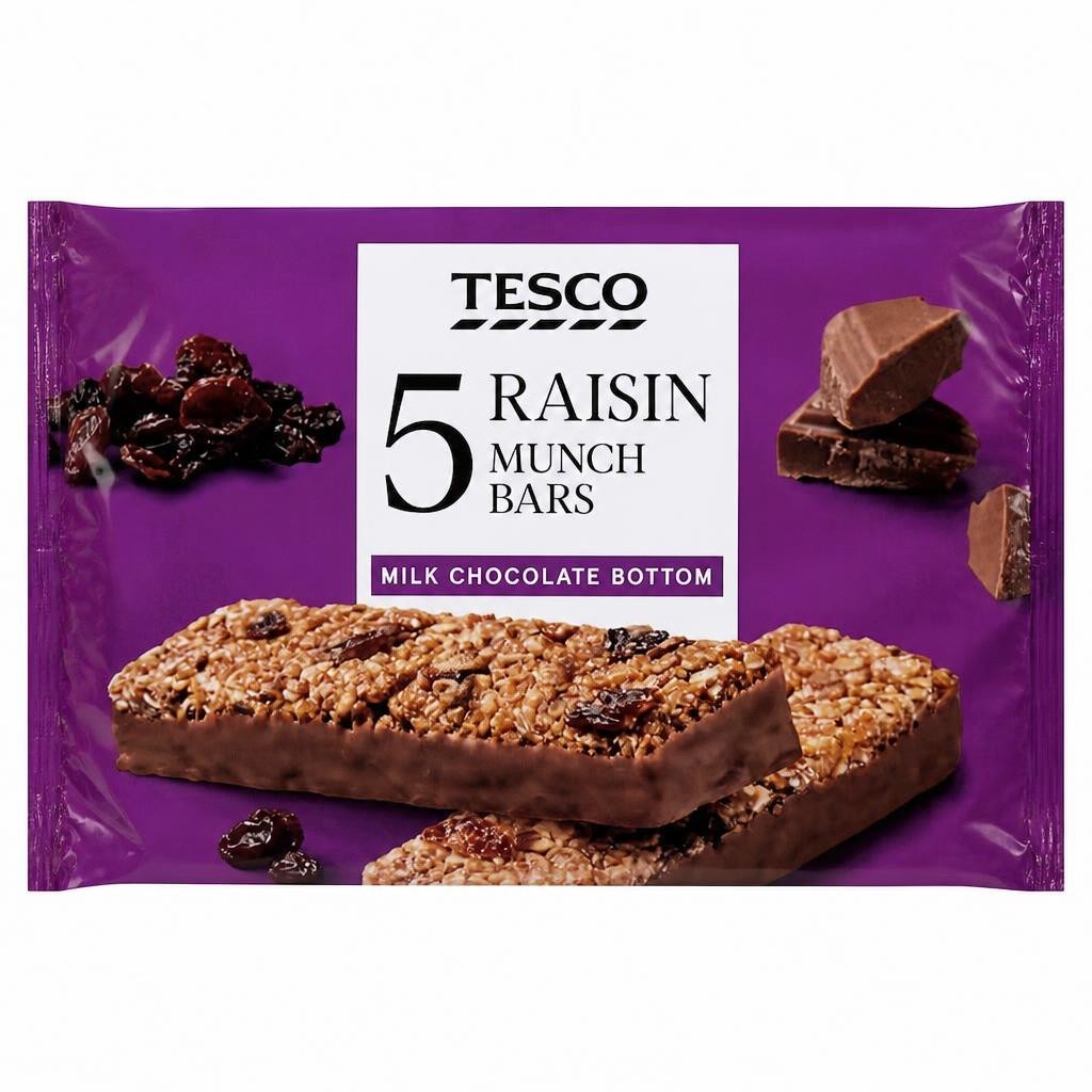 Tesco 5 Raisin Munch Bars 160G 160G
