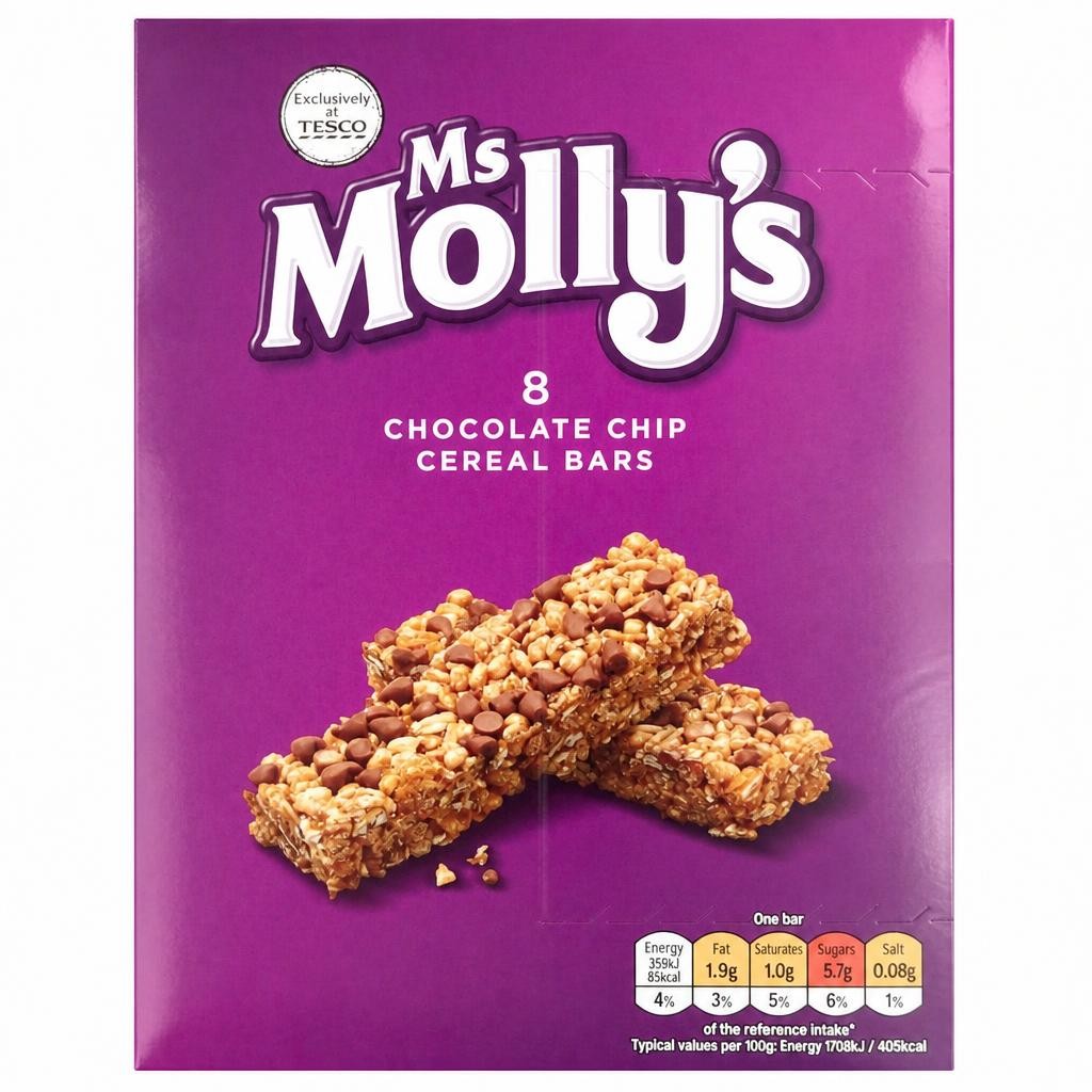 Ms Molly's Chocolate Chip Cereal Bars 8 Pack 168g