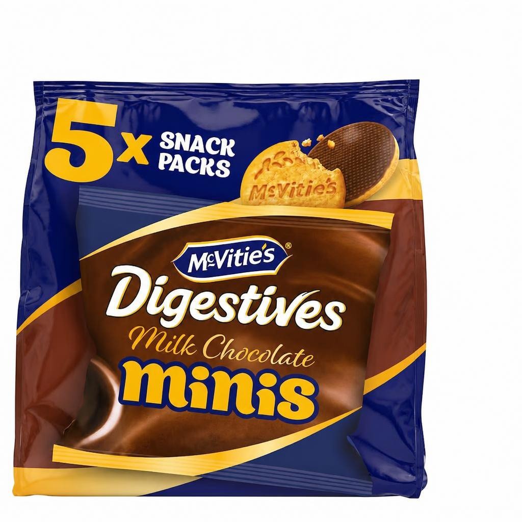 McVitie's Digestives Milk Chocolate Mini Biscuits Snack Multipack 5x19g
