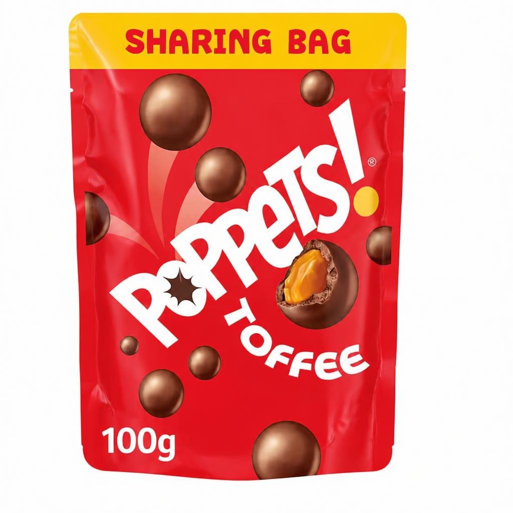 POPPETS TOFFEE POUCH 100G