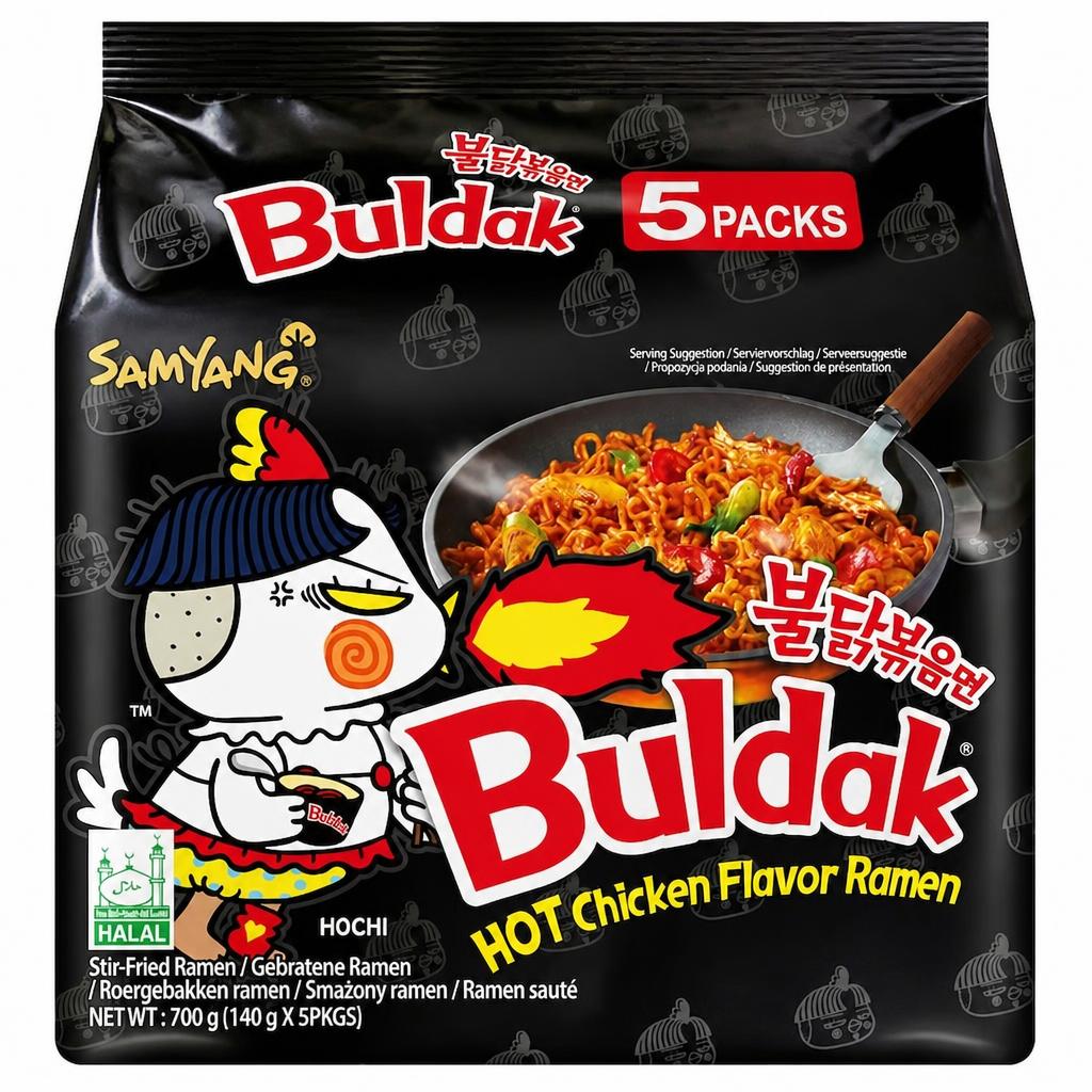 Buldak Samyang Hot Chicken Flavour Ramen 5x140g