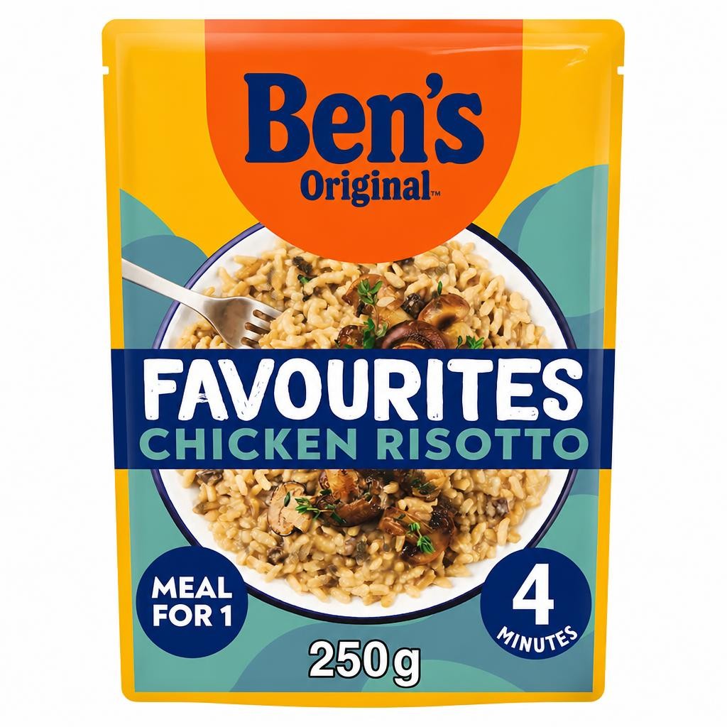 Bens Original Favourites Risotto Chicken and Mushroom Microwave Rice Instant Meal 250g