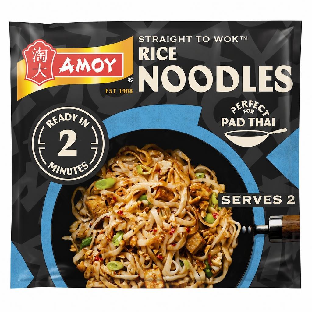 Amoy Straight To Wok Rice Noodles 2 X 150G